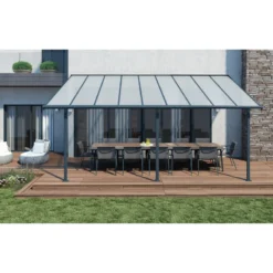 Toit De Terrasse En Aluminium Gris 3x5,46m + PC 16mm Olympia - Palram - Canopia 8 Toit De Terrasse En Aluminium Gris 3x5,46m + PC 16mm Olympia - Palram - Canopia -Jardin Abri Boutique toit de terrasse en aluminium gris 3x546m pc 16mm olympia palram 2
