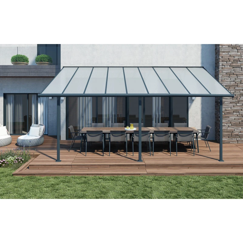 Toit De Terrasse En Aluminium Gris 3x5,46m + PC 16mm Olympia - Palram - Canopia 3 Toit De Terrasse En Aluminium Gris 3x5,46m + PC 16mm Olympia - Palram - Canopia – Image 3