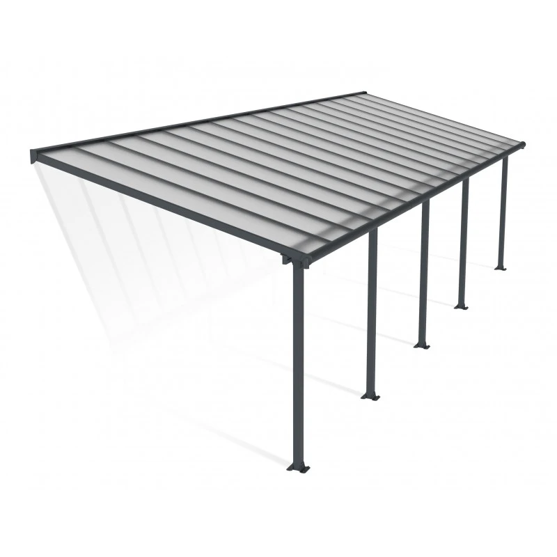 Toit De Terrasse En Aluminium Gris 3x9,71m + PC 16mm Olympia - Palram - Canopia 1 Toit De Terrasse En Aluminium Gris 3x9,71m + PC 16mm Olympia - Palram - Canopia