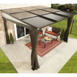 Tonnelle Adossée Budapest 364x288cm En Aluminium Avec Toit Rétractable - SOJAG -Jardin Abri Boutique tonnelle adossee budapest 364x288cm en aluminium avec toit retractable sojag 2