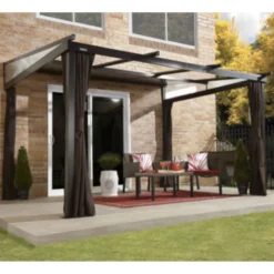 Tonnelle Adossée Budapest 364x288cm En Aluminium Avec Toit Rétractable - SOJAG -Jardin Abri Boutique tonnelle adossee budapest 364x288cm en aluminium avec toit retractable sojag 4