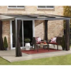 Tonnelle Adossée Budapest 364x288cm En Aluminium Avec Toit Rétractable - SOJAG -Jardin Abri Boutique tonnelle adossee budapest 364x288cm en aluminium avec toit retractable sojag 5