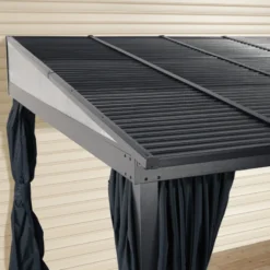 Tonnelle Adossée Portland 363x298cm En Aluminium Et Acier Galvanisé - SOJAG -Jardin Abri Boutique tonnelle adossee portland 363x298cm en aluminium et acier galvanise sojag 2