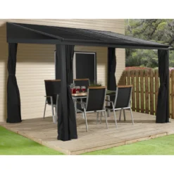 Tonnelle Adossée Portland 424x298cm En Aluminium Et Acier Galvanisé - SOJAG
