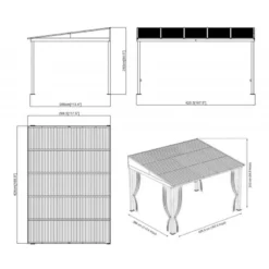 Tonnelle Adossée Portland 424x298cm En Aluminium Et Acier Galvanisé - SOJAG -Jardin Abri Boutique tonnelle adossee portland 424x298cm en aluminium et acier galvanise sojag 4