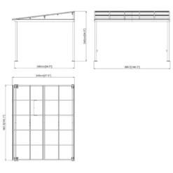 Tonnelle Adossée St. Barth 363x248cm En Aluminium Et Polycarbonate 8mm - SOJAG 8 Tonnelle Adossée St. Barth 363x248cm En Aluminium Et Polycarbonate 8mm - SOJAG -Jardin Abri Boutique tonnelle adossee st barth 363x248cm en aluminium et polycarbonate 8mm sojag 3