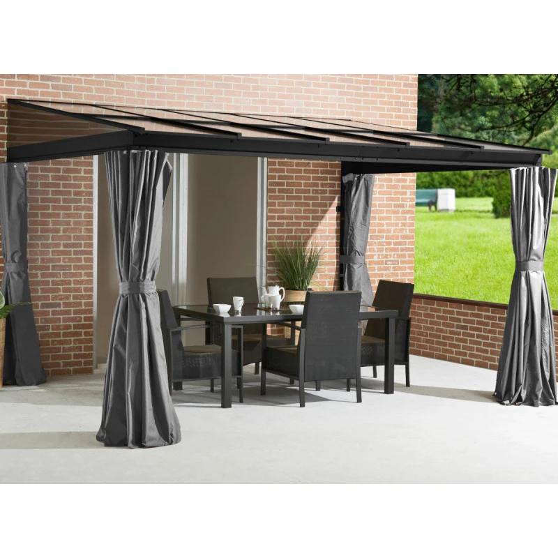 Tonnelle Adossée St. Barth 363x248cm En Aluminium Et Polycarbonate 8mm - SOJAG 1 Tonnelle Adossée St. Barth 363x248cm En Aluminium Et Polycarbonate 8mm - SOJAG