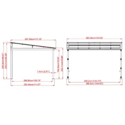 Tonnelle Adossée St. Barth 363x298cm En Aluminium Et Polycarbonate 8mm - SOJAG -Jardin Abri Boutique tonnelle adossee st barth 363x298cm en aluminium et polycarbonate 8mm sojag 5