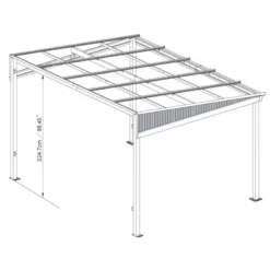 Tonnelle Adossée St. Barth 424x296cm En Aluminium Et Polycarbonate 8mm - SOJAG -Jardin Abri Boutique tonnelle adossee st barth 424x296cm en aluminium et polycarbonate 8mm sojag 4