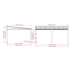 Tonnelle Adossée St. Barth 484x363cm En Aluminium Et Polycarbonate 8mm - SOJAG -Jardin Abri Boutique tonnelle adossee st barth 484x363cm en aluminium et polycarbonate 8mm sojag 4