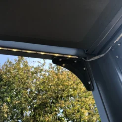 Tonnelle Couv’Terrasse® E Store 3x3m En Aluminium Laqué Gris Et Polycarbonate 8mm - Chalet Et Jardin -Jardin Abri Boutique tonnelle couvterrasse e store 3x3m en aluminium laque gris et polycarbonate 8mm chalet et jardin 3