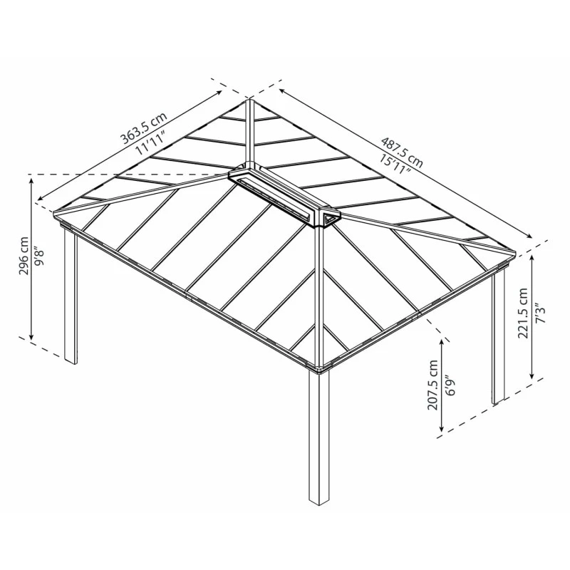 Tonnelle De Jardin En Alu Et Polycarbonate Dallas 4900 – Canopia 3 Tonnelle De Jardin En Alu Et Polycarbonate Dallas 4900 – Canopia – Image 3