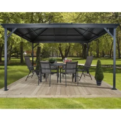 Tonnelle De Jardin Ventura 296x296cm En Aluminium Thermolaqué – SOJAG -Jardin Abri Boutique tonnelle de jardin ventura 296x296cm en aluminium thermolaque sojag 3