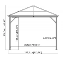 Tonnelle De Jardin Ventura 296x296cm En Aluminium Thermolaqué – SOJAG -Jardin Abri Boutique tonnelle de jardin ventura 296x296cm en aluminium thermolaque sojag 5