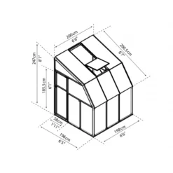 Véranda En PVC Et Polycarbonate Transparent 200x200cm Sun Room - Canopia By Palram -Jardin Abri Boutique veranda en pvc et polycarbonate transparent 200x200cm sun room rion 4