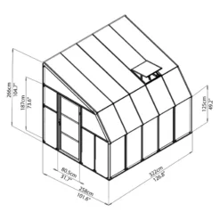 Véranda En PVC Et Polycarbonate Transparent 258x322cm Sun Room - Canopia By Palram -Jardin Abri Boutique veranda en pvc et polycarbonate transparent 258x322cm sun room rion 2